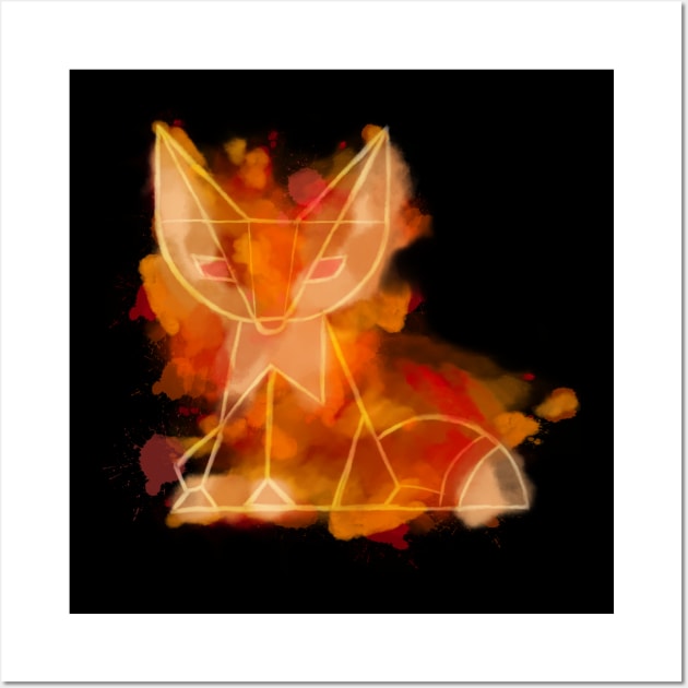 Fox Low Poly Art Watercolor Polygon Wall Art by JTYDesigns